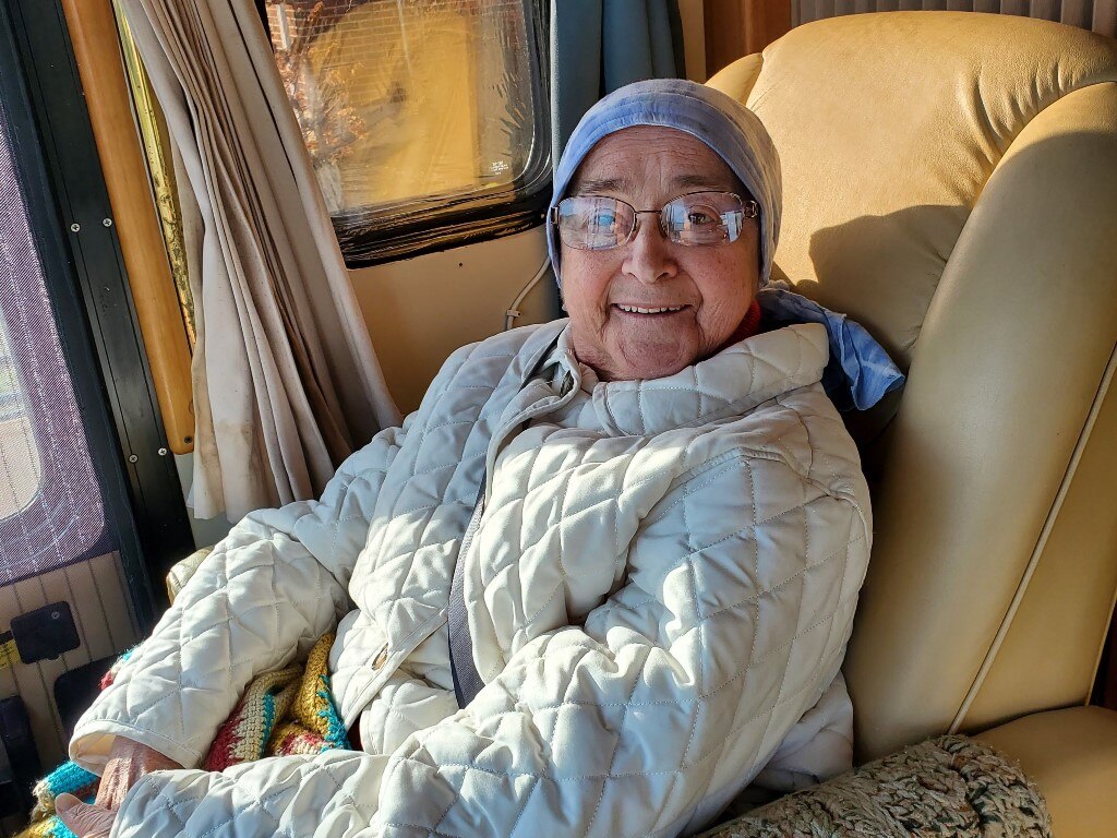 December 2020, Mom goes for a ride in the RV